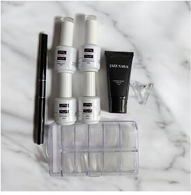 Polygel Nail Extension Kit  Non-Acid Primer Quick-Dry Dehydrator Base and Gloss Top Coat  UV Gel Art HEMA-Free 11-Toxin-Free Vegan Long Lasting