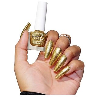Nail Polish Bling Bling - Golden Glitter Long-Lasting High-Shine Finish | Chip-Resistant and Quick-Drying Formula | Vegan and 12-Free Nail Paint For Women Professional-Quality Manicure 5ml