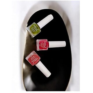 Nail Polish Set for Women | Long-Lasting High Shine Nail Paint Combo | Vegan and Cruelty-Free | 3 Bright Vibrant Shades | Quick Dry Nail Polish Set (Retro Rani Pack of 3)