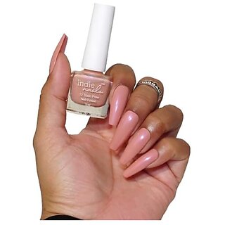 Nail Polish 12-Free Formula Quick Dry Long-Lasting Chip Resistant High Glossy Shine Vegan Made in India Nail Paint For Women 5ml (Quietude - Nude Natural 5ml)