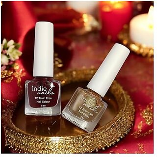 Nail Polish 12-Free Formula Quick Dry Long-Lasting Chip Resistant High Glossy Shine Vegan Made in India Nail Paint For Women 5ml (Cherried Treasure Pack of 2)