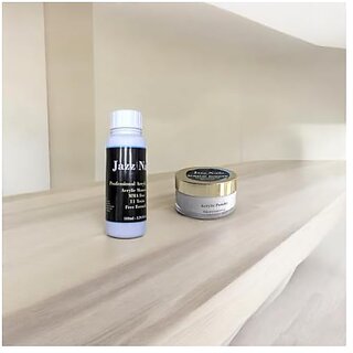 Acrylic Nail Extension Kit xe2x80x93Jazz Nails Professional MMA-Free Acrylic System Clear Powder (28g) Finest Smooth Powder Salon Quality Slow Drying + EMA Monomer (100ml) Medium Drying Non-Yellowing Salon-Quality for Extensions and Overlays