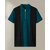 Ausk Mens Teal Blue, Black Checkered Cotton Blend Polo T-Shirt