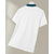 Ausk Mens Off White, Teal Blue Checkered Cotton Blend Polo T-Shirt