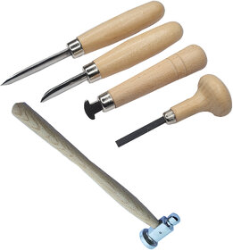 Straight and Curved Stone Setting Tools with Chasing Hammer with Round Handle Flat Head
