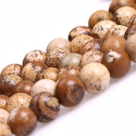 Picture Jasper - Round Beads for Jewellery Making, DIY Art  Craft  Reiki Healing