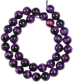 Purple Tiger Eye - Round Beads for Jewellery Making, DIY Art  Craft  Reiki Healing (Synthetic)