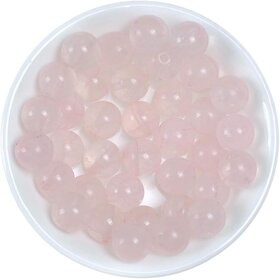 Rose Quartz - Round Beads for Jewellery Making, DIY Art  Craft  Reiki Healing (Synthetic)