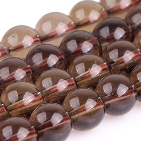 Smoky Quartz - Round Beads for Jewellery Making, DIY Art  Craft  Reiki Healing