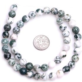 Tree Agate - Round Beads for Jewellery Making, DIY Art  Craft  Reiki Healing