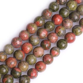 Unakite - Round Beads for Jewellery Making, DIY Art  Craft  Reiki Healing