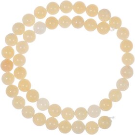 Yellow Calcite Dyed - Round Beads for Jewellery Making, DIY Art  Craft  Reiki Healing