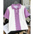 Ausk Mens Lavender, White Checkered Cotton Blend Polo T-Shirt