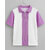 Ausk Mens Lavender, White Checkered Cotton Blend Polo T-Shirt