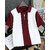 Ausk Mens Maroon, White Checkered Cotton Blend Polo T-Shirt