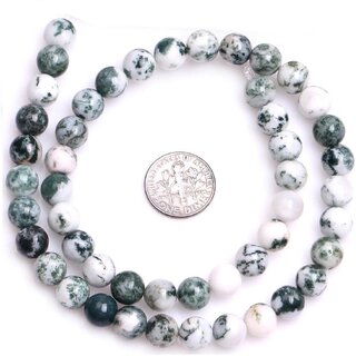 Tree Agate 8 MM Round Beads for Jewellery Making, DIY Art  Craft  Reiki Healing