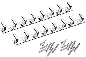 ONJECX Stainless Steel  Aluminium PIN L Save Cloth Hanger Bathroom Wall Door Hooks (Pack of 2 pcs) LHS08SS2