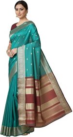 JSTradition Solid Banarasi Cotton Silk Saree with Unstitched Blouse (Pack of 6, Blue)