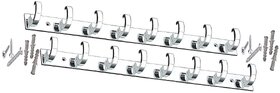 ONJECX Stainless Steel  Aluminium 8 PIN Goli Cloth Hanger Bathroom Wall Door Hooks  (Pack of 2 pcs) CHS08SS2