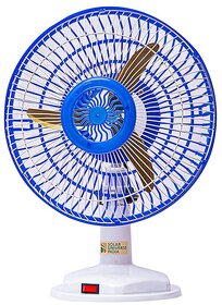 Solar Universe India DC 12V Table Fan for Home Lighting & DC Solar System - 12 Inch, Plastic, white