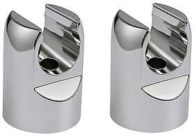 Pack of 2  LUVBATH Chrome Finish Plastic Hand Shower Holder | Multi-Purpose Wall Mounted Hook for Health Faucet | for Bathroom & Kitchen | Silver |with Screws & Wall Plugs | Without Adhesive