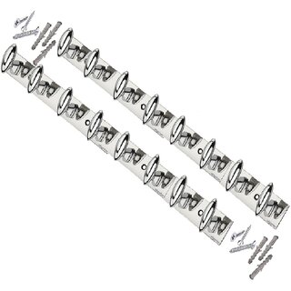 ONJECX Stainless Steel  Aluminium 8 PIN Goli Cloth Hanger Bathroom Wall Door Hooks  (Pack of 2 pcs) BHS08SS2