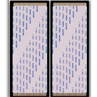 Flat Flexible Cable (FFC) - Number Of Pin 60, Length 100mm, Copper & Gold Plated For LED TV, Laptop, Printer & Other Electronics Devices (Pack Of 2 Pcs.).