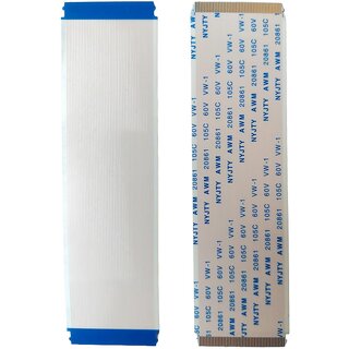 (Pack Of 2 Pcs) Flat Flexible Cable (FFC) - Number Of Pin 50, Length 100mm, Both Side Width 25.50mm, Copper & Gold Plated For LED TV, Laptop, Printer & Other Electronics Devices (