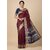 JSTradition Printed Banarasi Cotton Silk Saree with Unstitched Blouse (Maroon)