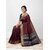 JSTradition Printed Banarasi Cotton Silk Saree with Unstitched Blouse (Maroon)