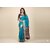 JSTradition Solid Banarasi Lace Saree with Unstitched Blouse (Blue)
