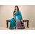 JSTradition Solid Banarasi Lace Saree with Unstitched Blouse (Blue)