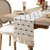Elegant Textured Fabric Table Runner with Decorative Patterns and Fringe