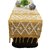 Elegant Mustard Yellow Geometric Table Runner with Fringes