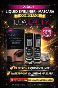 huda mascra with eyeliner 2 in 1pack combo pack 1 buy 1 free