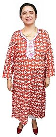 Prabha Apparels Women Printed Rayon A-line Kurti (Brown)