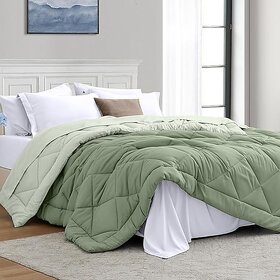Quirky Home Solid Comforter Double Bed, Green