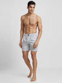 Redry 100% Cotton Printed Men's Boxer Shorts White