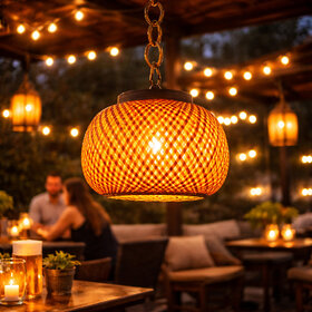 WEEBIZ Jullian Wall Lights, Ceiling Lights, Hanging Lights (Pendant Lights), Wall Lights Lamp Shade (Bamboo)