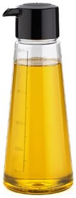 (Pack of 1) Oil Bottle with Airtight Dispenser Lid | BPA Free | Food Graded Plastic | Pouring Oil Cruet with Automatic Close | Transparent | Unbreakable | Innovative Design | 500 ml