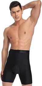 Ahina Men Tummy Control Shorts High Waist Shapewear Body Shaper Leg Underwear Briefs Black
