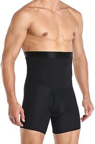 Ahina Mens Shapewear Tummy Control Shorts Compression Underwear Slimming Body Shaper Boxer Briefs for Men Black