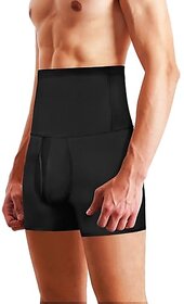 Ahina Mens Brief Shapewear Shorts Underwear Hip-up Body Shaper Boxer Enhancer, Black