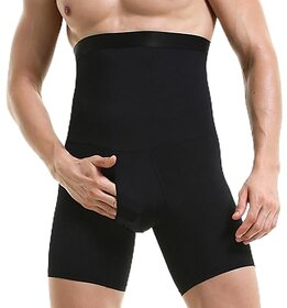 Ahina Shapewear Shorts High Waist Slimming Anti-Curling Underwear Body Shaper Seamless Boxer Brief, Black