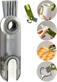 Shopkartz 3-in-1 Ergonomic Bottle Cleaning Brush with Integrated Scraper - Perfect for Narrow Neck Bottles, Straws, and Tough Residue Removal