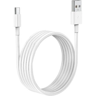 USB Type C Fast Charging Cable 1 m  USB A to TypeC Long Data  Charging Cable  White Android Mobile Cable