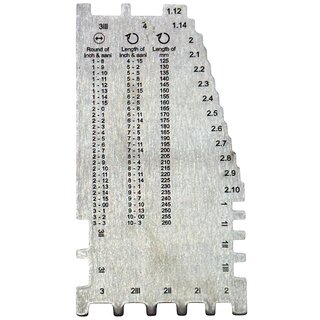 Stainless Steel Handy Bangle Sizer/Gauge/Bracelet Sizer/Gauge in Inches/Metric/Aani