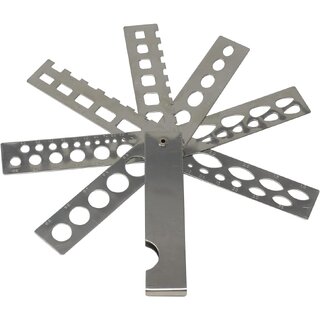 Diamond  Gemstone Measuring Gauge  7 Arms Fan Gauge Jewelry Measurement Tool for Stones  Diamonds