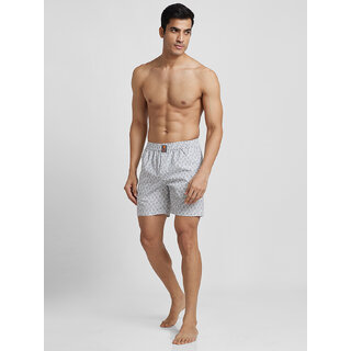 Redry 100% Cotton Printed Men's Boxer Shorts White