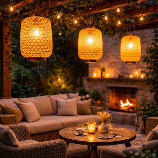 WEEBIZ Jullian6 Wall Lights, Ceiling Lights, Hanging Lights (Pendant Lights), Wall Lights Lamp Shade (Bamboo)